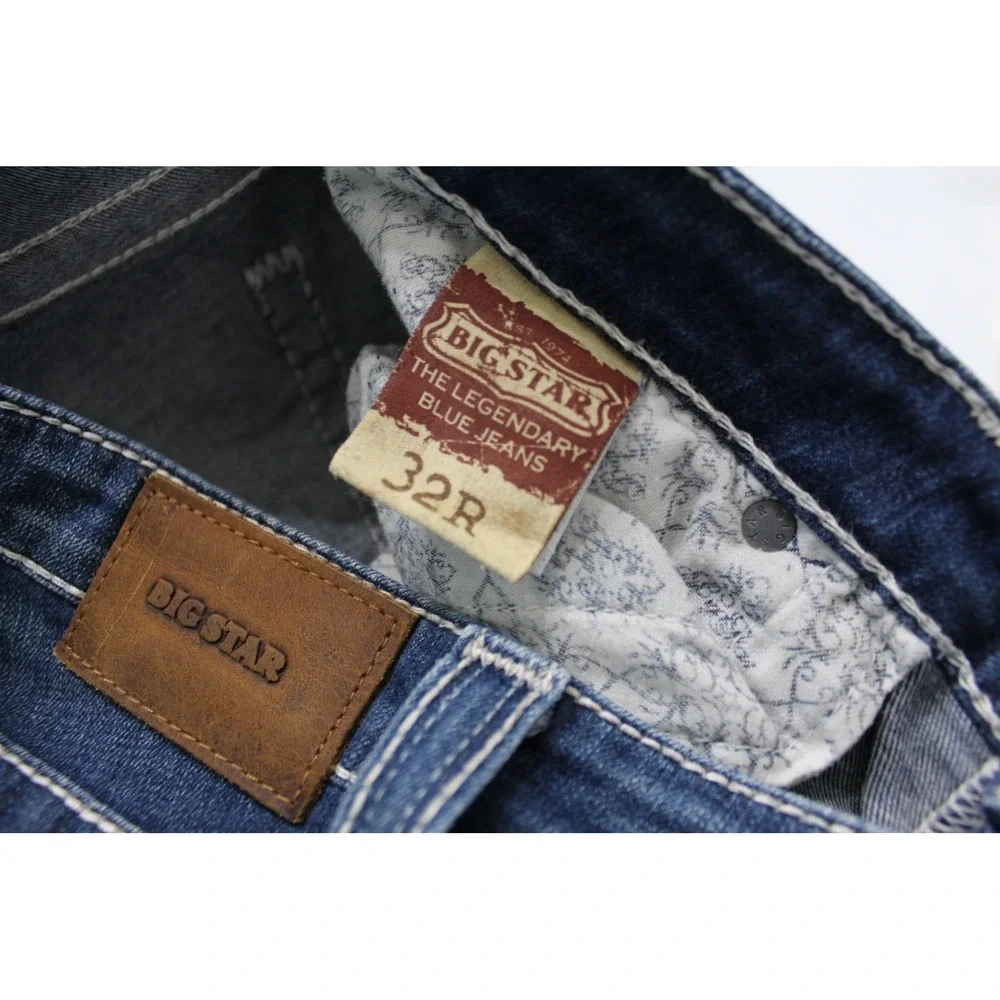 Big Star New Hazel Bootcut Jeans Dark Wash Embroidered Pockets 32R SWHAZMRP